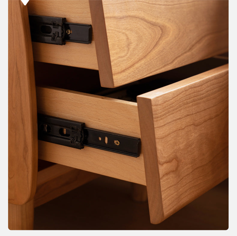 Soft Curves Cherry Wood Nightstand 