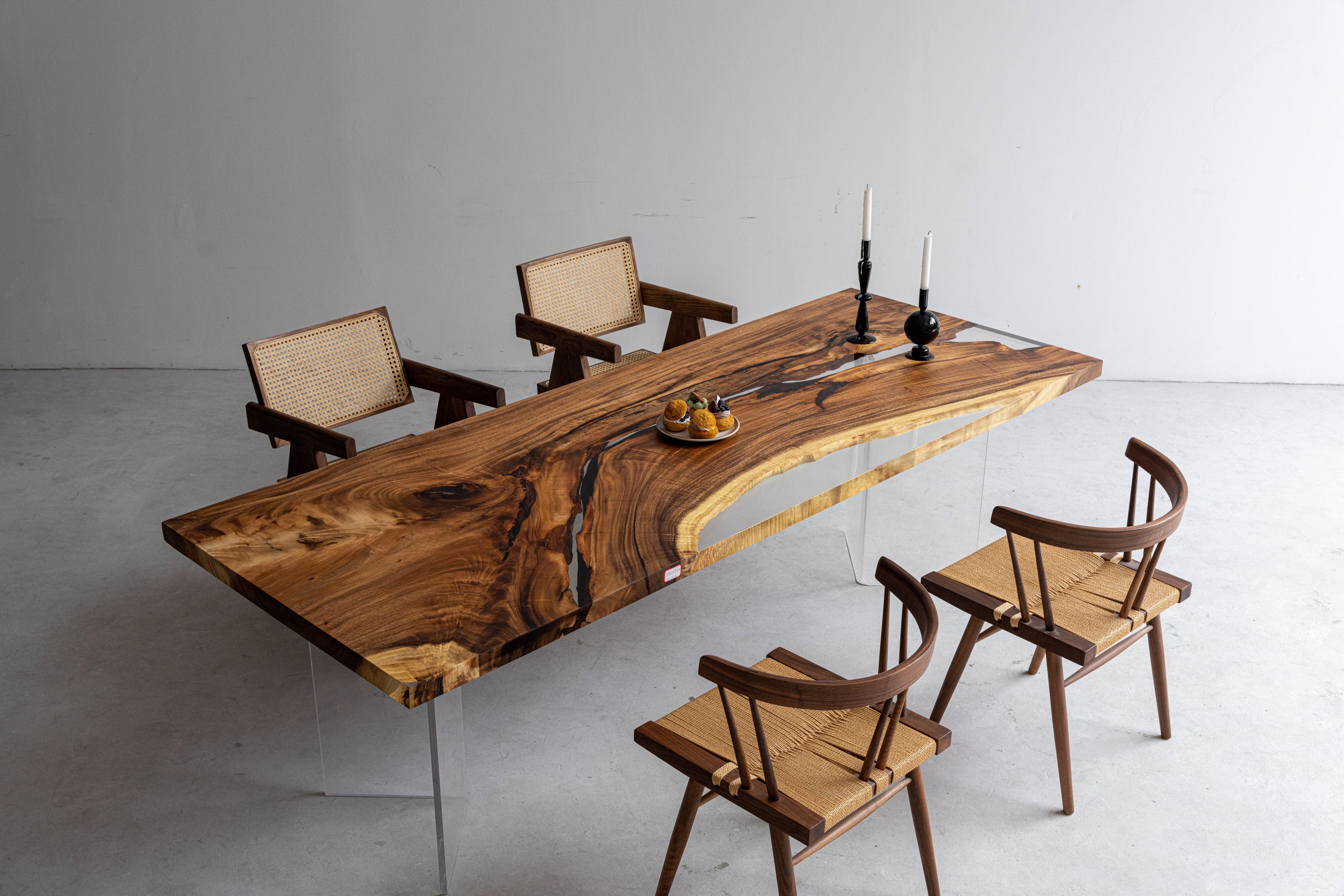 table en bois de résine époxy, table de rivière en résine époxy, table basse en résine époxy