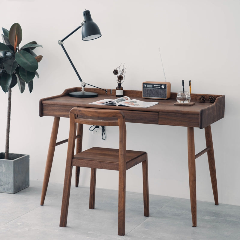 Schreibtisch aus Walnussholz, moderner Schreibtisch aus Walnussholz, Schreibtisch aus Walnussholz