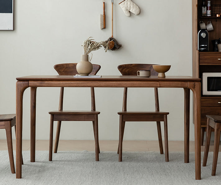 mesa de jantar de nogueira de madeira maciça, tapete de mesa de madeira de nogueira preta
