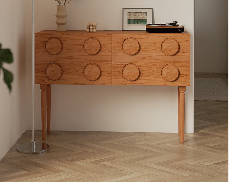 mesa consola de madera de cerezo claro, mesa consola moderna de madera de cerezo