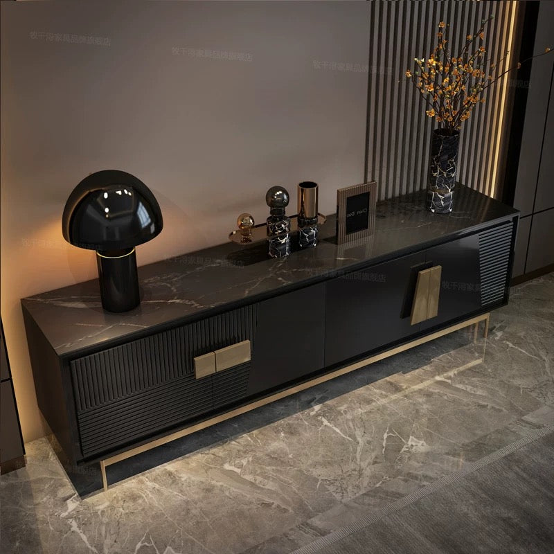 Black rock plate TV Cabinet