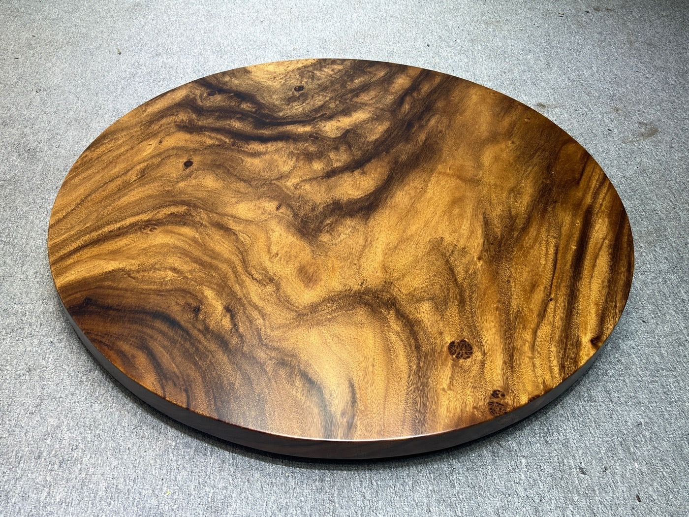 Mesa de jantar redonda Monkey Pod de madeira, mesa lateral redonda de madeira, mesa de centro redonda de madeira