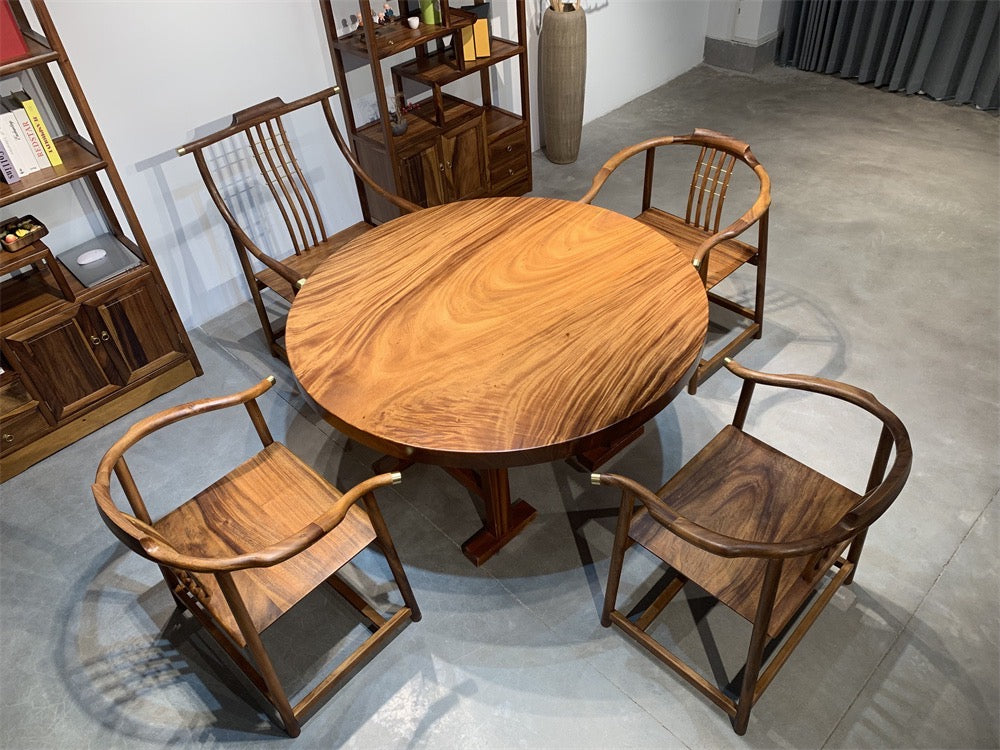 mesa redonda de madera, mesa de comedor redonda de madera, mesa redonda de madera