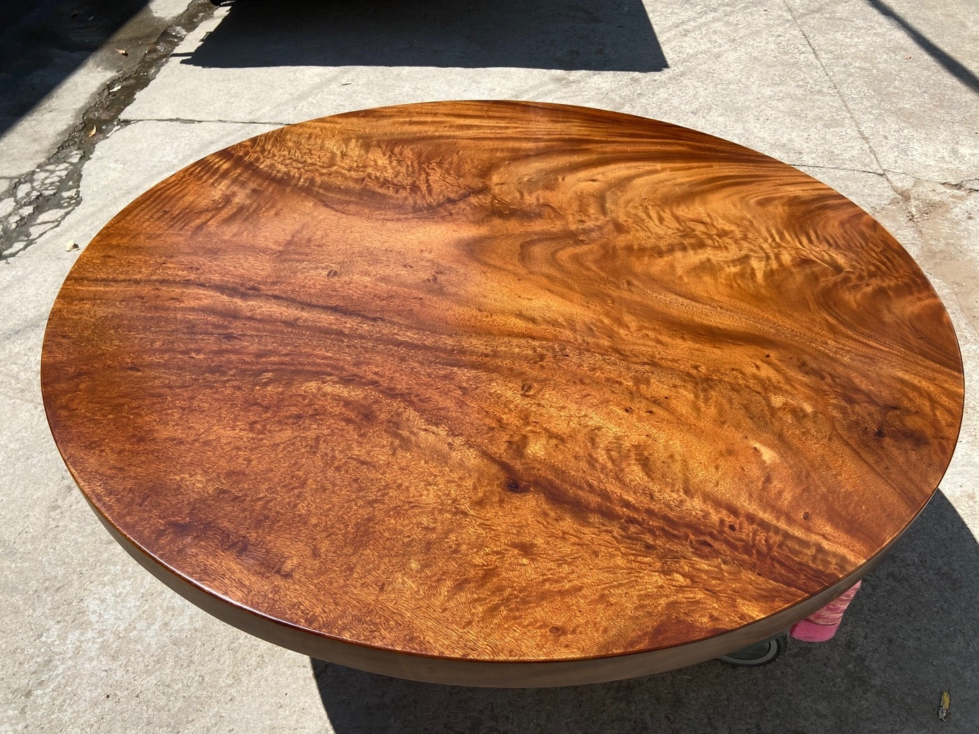 mesa redonda de madera, tablero de mesa redonda de madera sin terminar