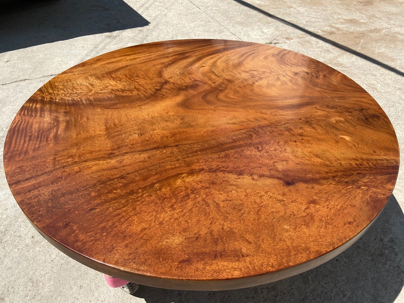 mesa redonda de madeira, tampo de mesa redonda de madeira inacabada