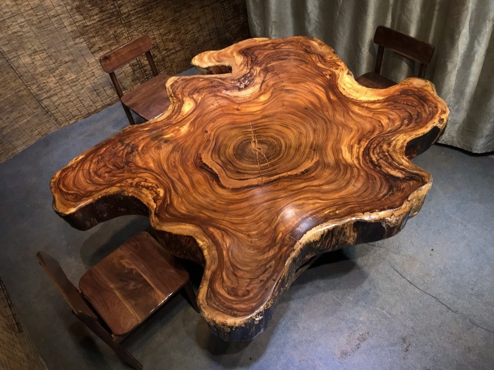 large live edge round dining table, live edge dining table round