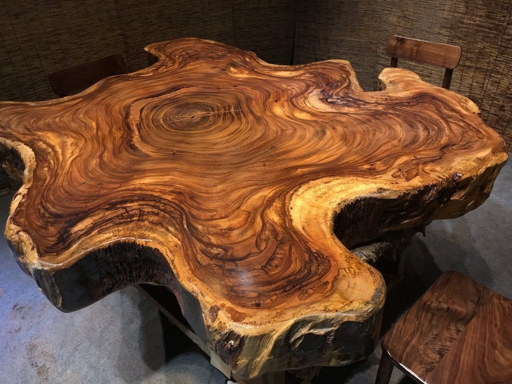 large live edge round dining table, live edge dining table round