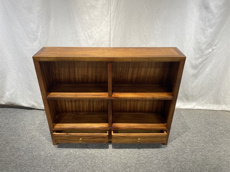 modern box walnut bookcase, walnut bookshelf, small walnut bookcase