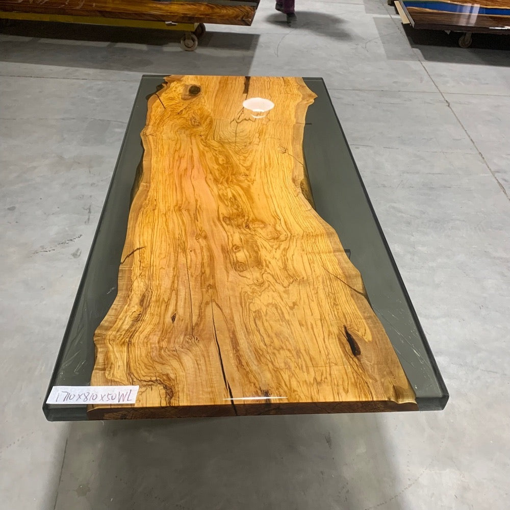 Olive Epoxy Table, Olive Wood River Table