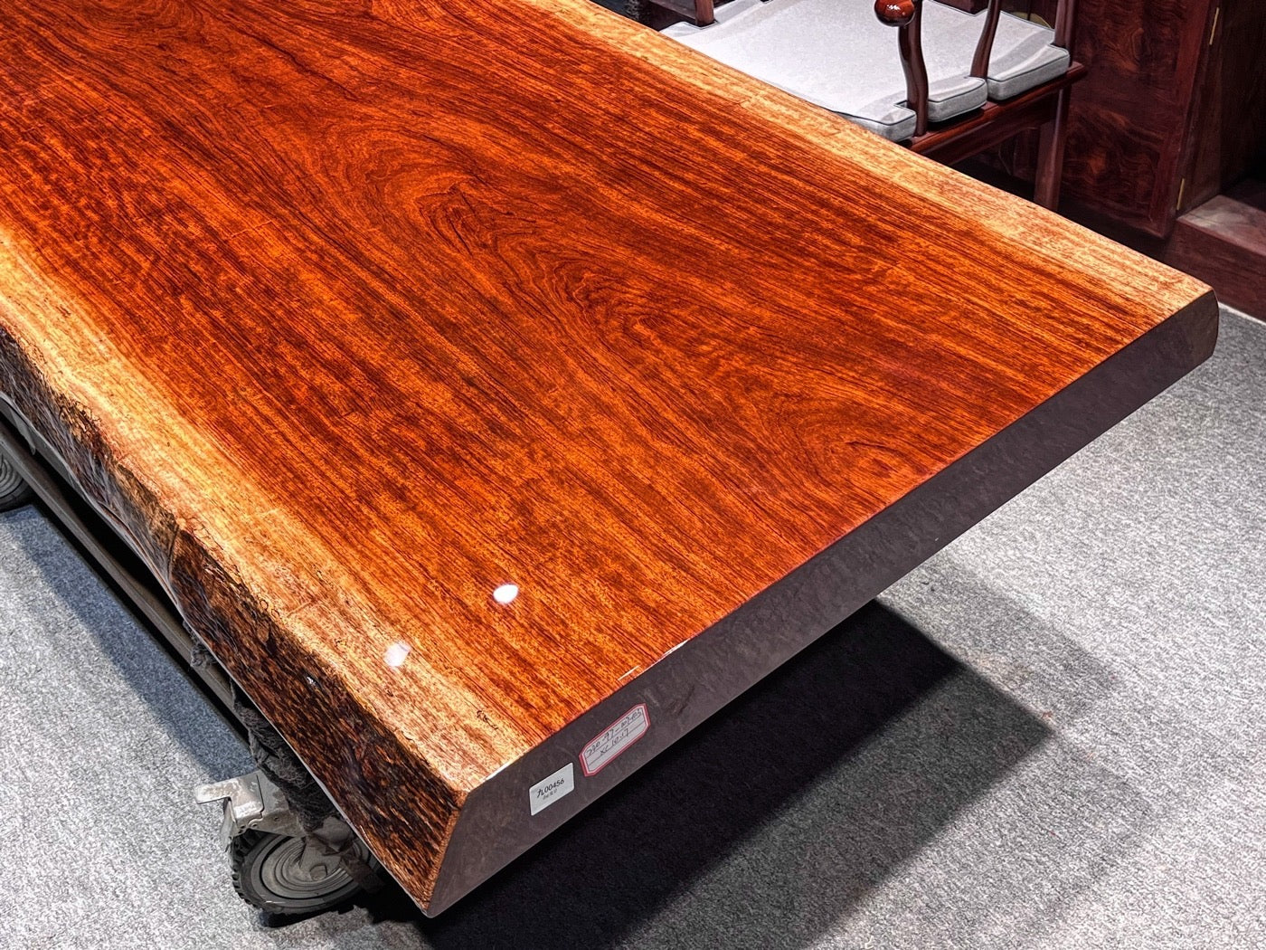 Mesa de uma peça, mesa Bubinga, mesa de jantar de madeira
