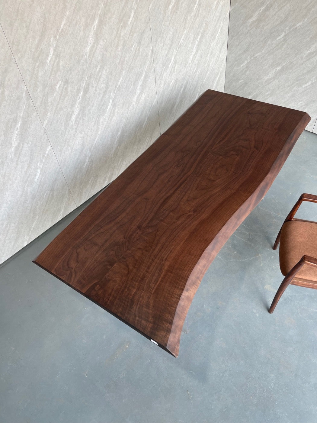 Losa de nogal americano negro, mesa de comedor de madera
