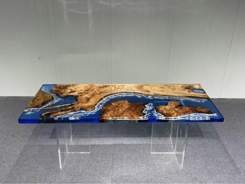 Tisch aus japanischem Epoxidharz, Tisch aus Epoxidharz des Meeresflusses