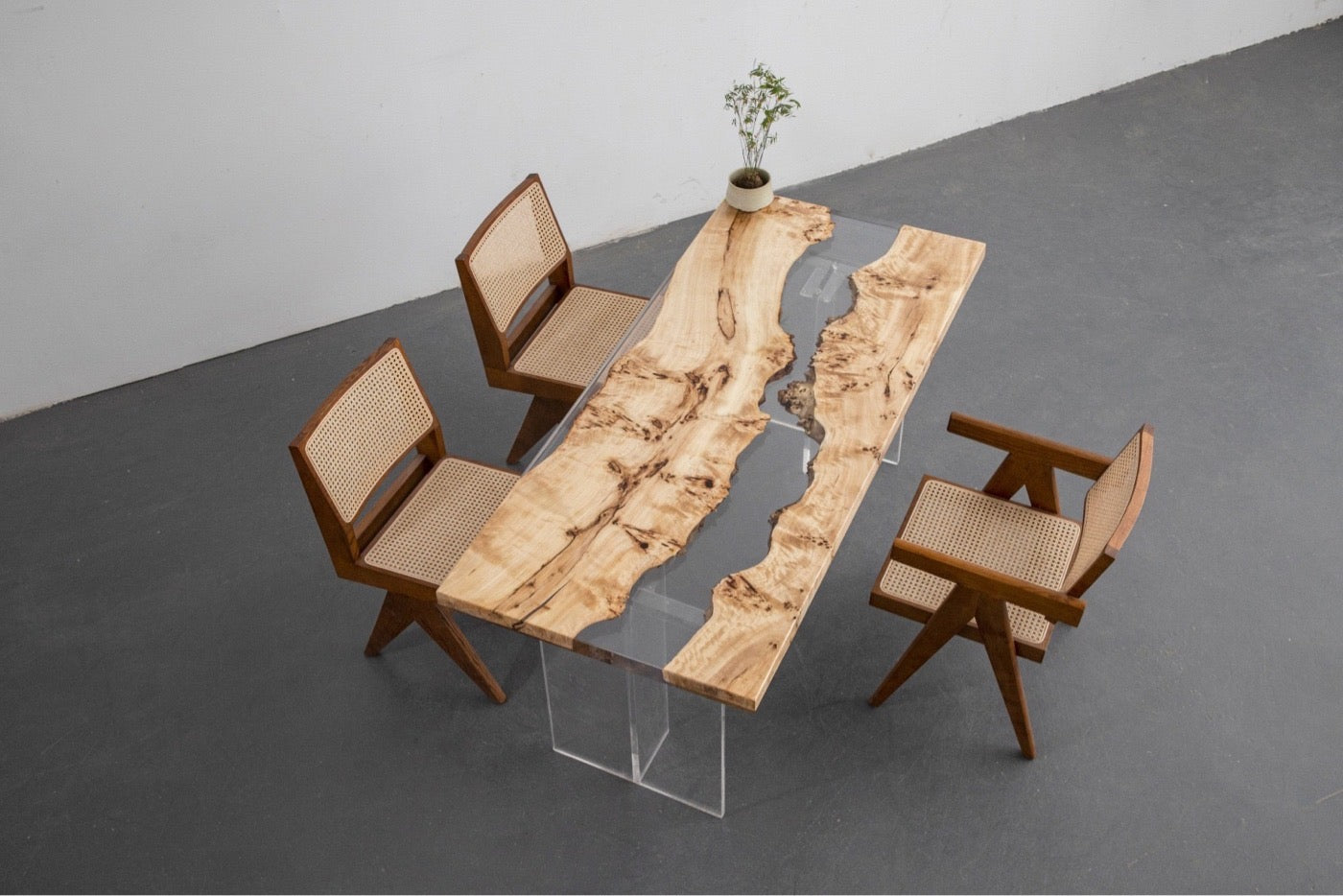 Tavolino da caffè in resina epossidica trasparente, tavolo da pranzo in resina epossidica, tavolo River Table in resina epossidica