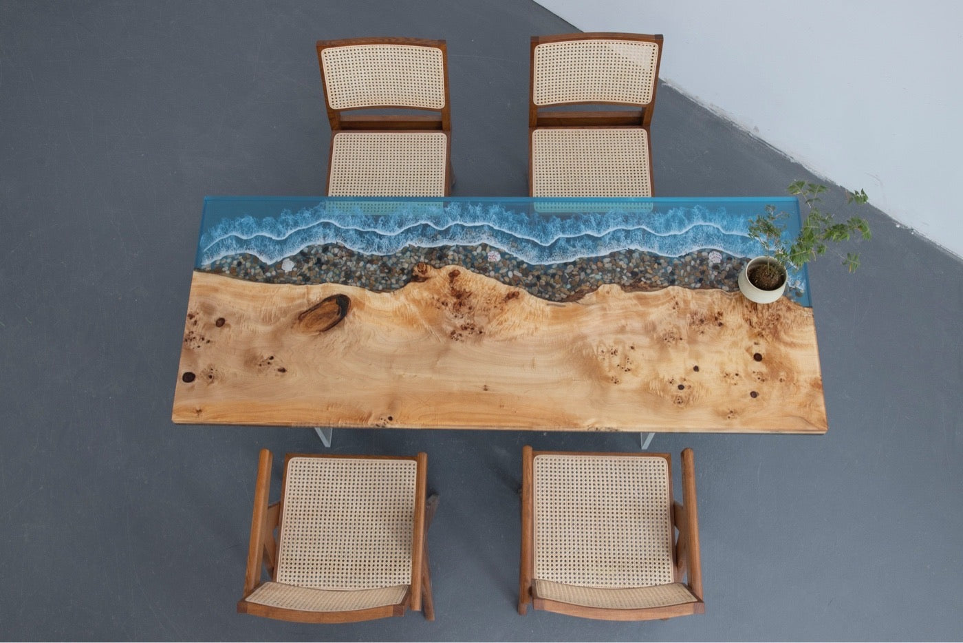Tischplatte aus Epoxidharz, Tisch-Epoxidharz, leuchtender Epoxidharz-Tisch