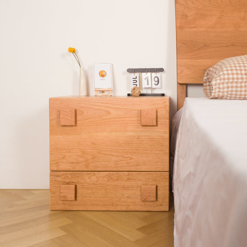 Minimalist Appeal Four Point Knob Cherry Wood Nightstand 