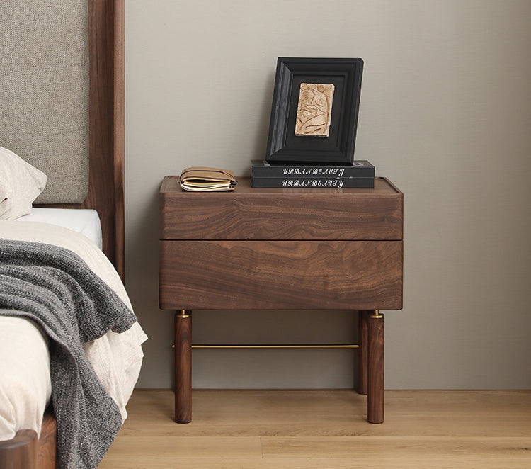 Art Deco Black Walnut Wood Night Table