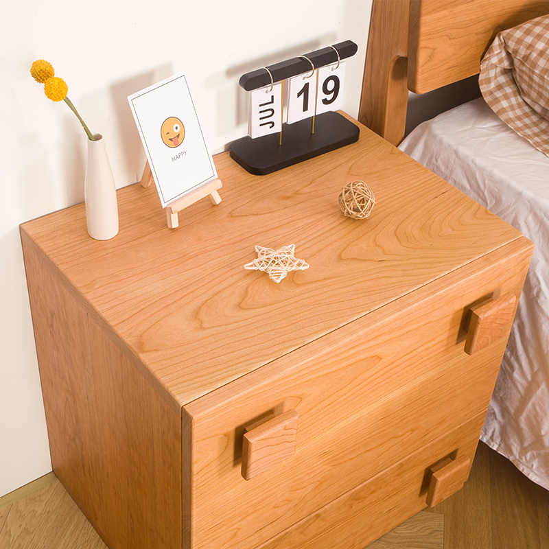 Minimalist Appeal Four Point Knob Cherry Wood Nightstand 