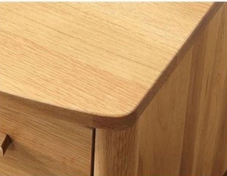 Handcrafted White Oak Wood End Table with 2 Drawers
