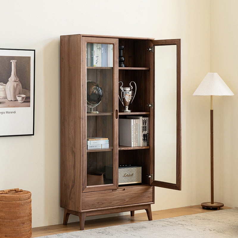 solid walnut bookcase, corner bookcase walnut, walnut bookcases