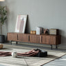Modern Waveform Panel Black Walnut Wood TV Stand - SlabstudioHongKong