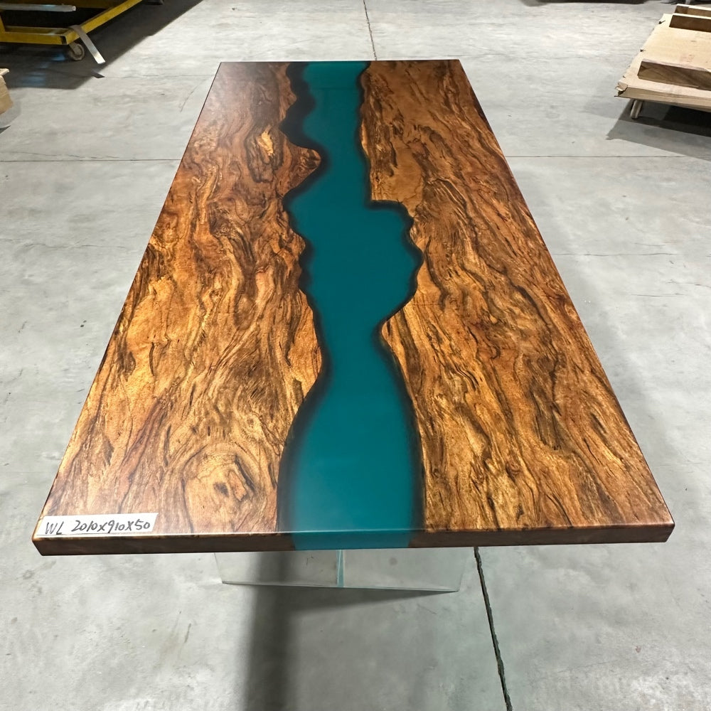 Epoxy Wood Kitchen Table, Special Design Table, Epoxy Wood Resin Dining Table