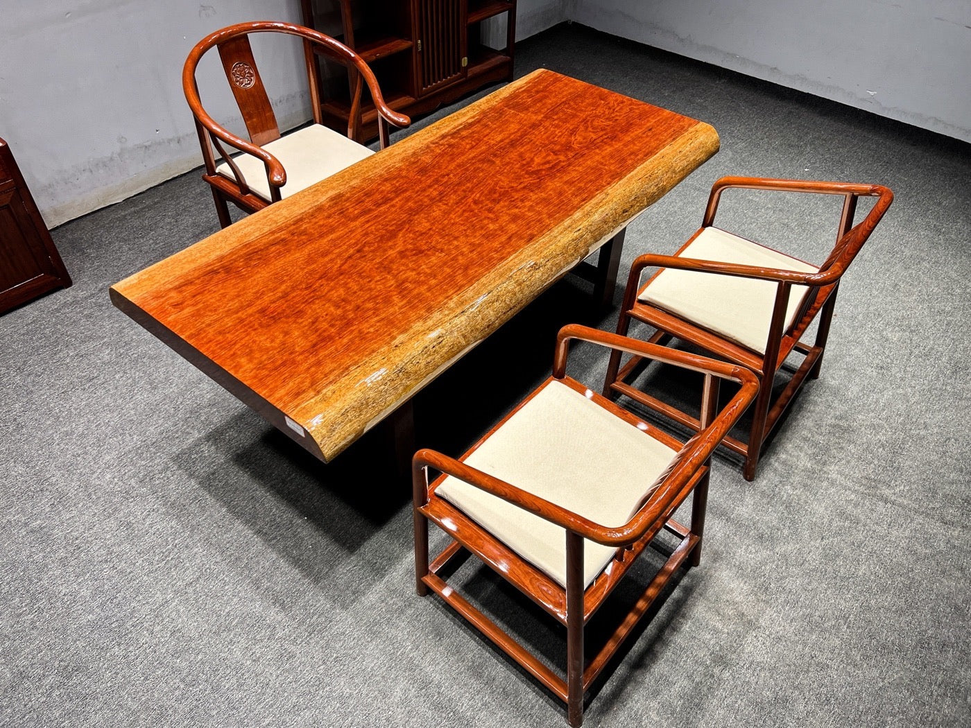 Bubinga Slab Coffee Table, Live Edge Table, Wood Dining Table - SlabstudioHongKong