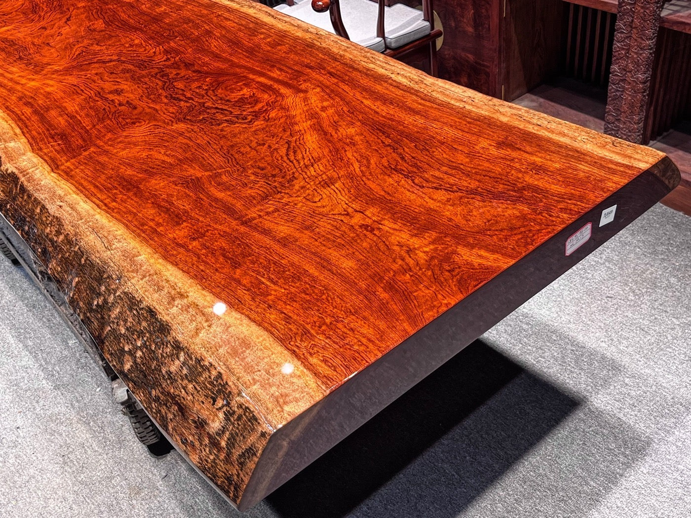 Bubinga Solid Wood Dining Table, Bubinga Tone Live Dining Table - SlabstudioHongKong