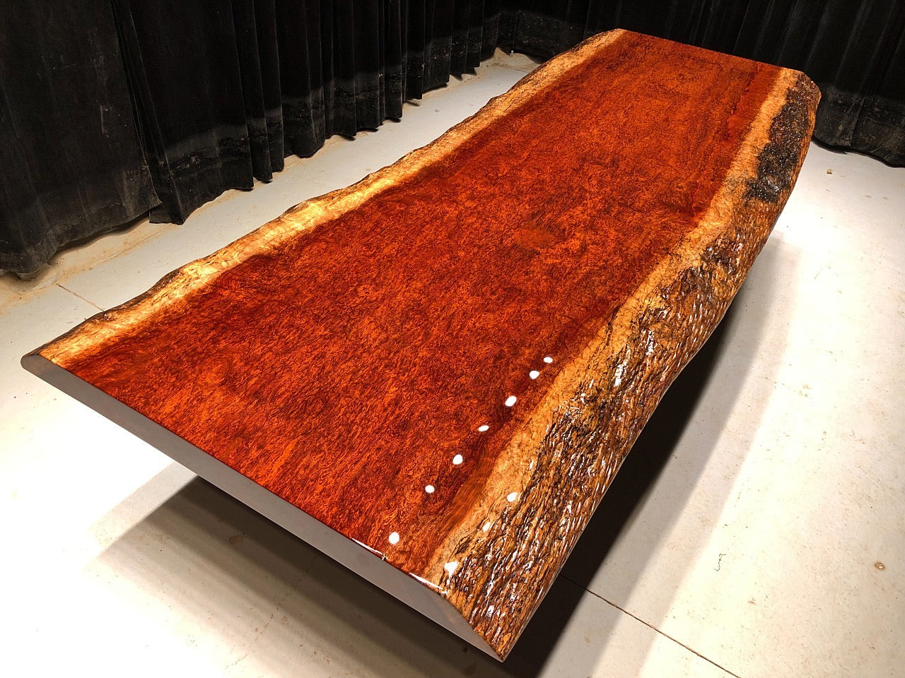 Live Edge Bubinga Dining Table, Wood Dining Table - SlabstudioHongKong