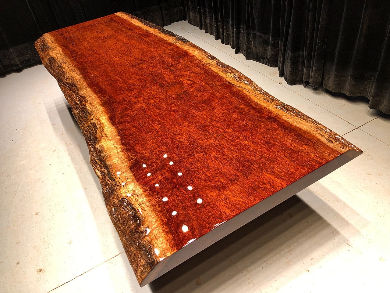 Live Edge Bubinga Dining Table, Wood Dining Table - SlabstudioHongKong