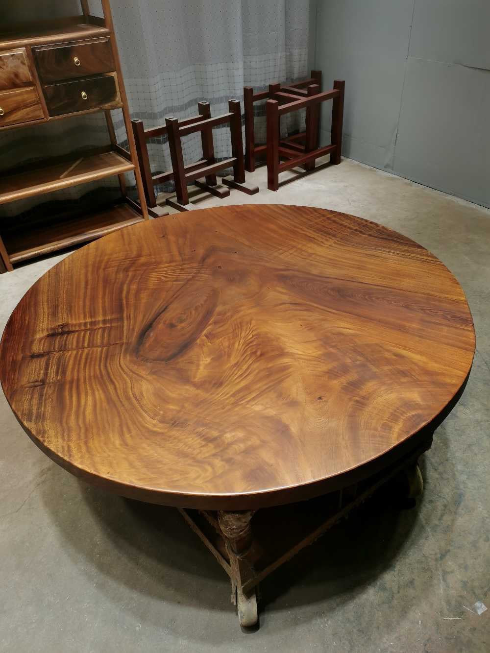 antique wood round table, raw wood round table, solid wood round table tops - SlabstudioHongKong