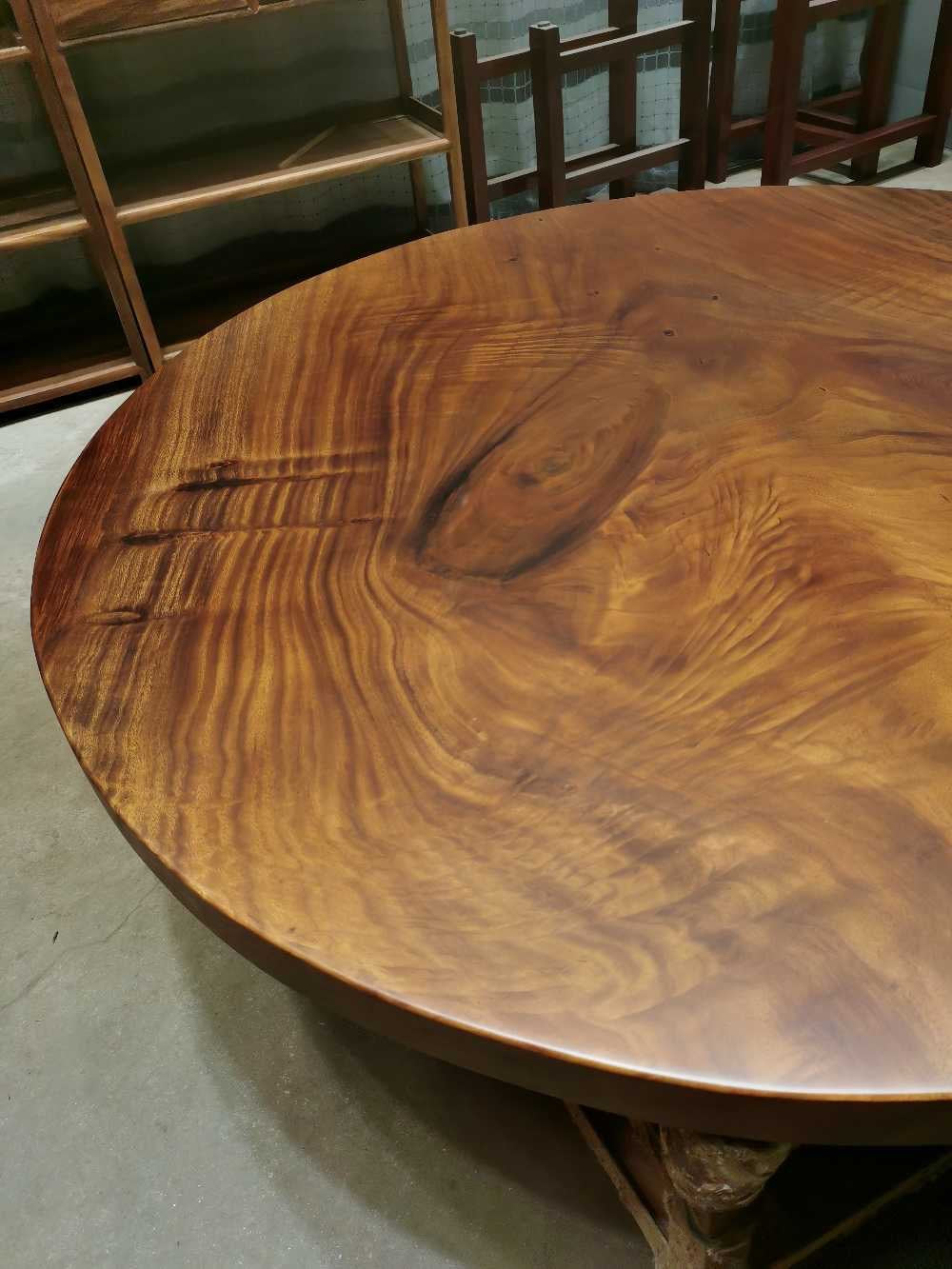 antique wood round table, raw wood round table, solid wood round table tops - SlabstudioHongKong