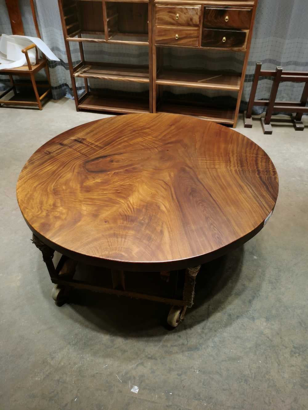 antique wood round table, raw wood round table, solid wood round table tops - SlabstudioHongKong