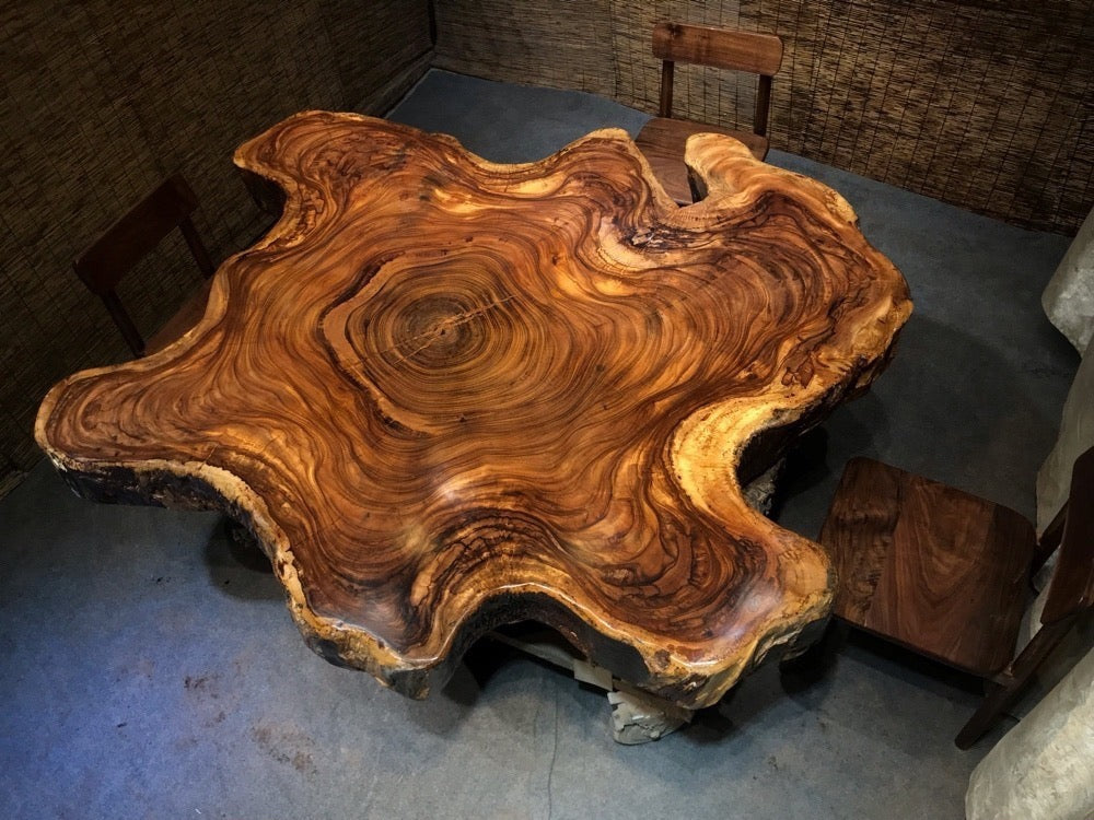 large live edge round dining table, live edge dining table round - SlabstudioHongKong