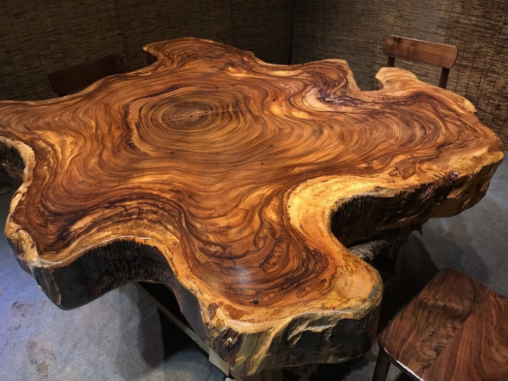 large live edge round dining table, live edge dining table round - SlabstudioHongKong