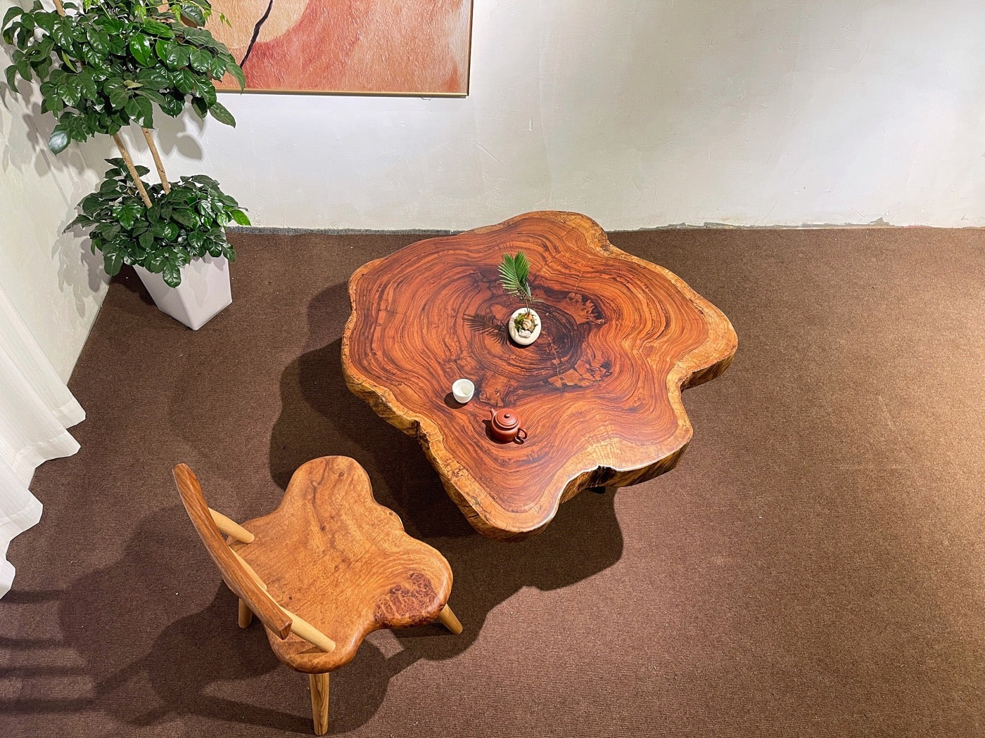 live edge round coffee table, live edge dining table round, round live edge dining table - SlabstudioHongKong