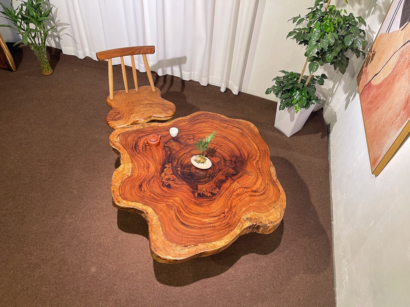 live edge round coffee table, live edge dining table round, round live edge dining table - SlabstudioHongKong