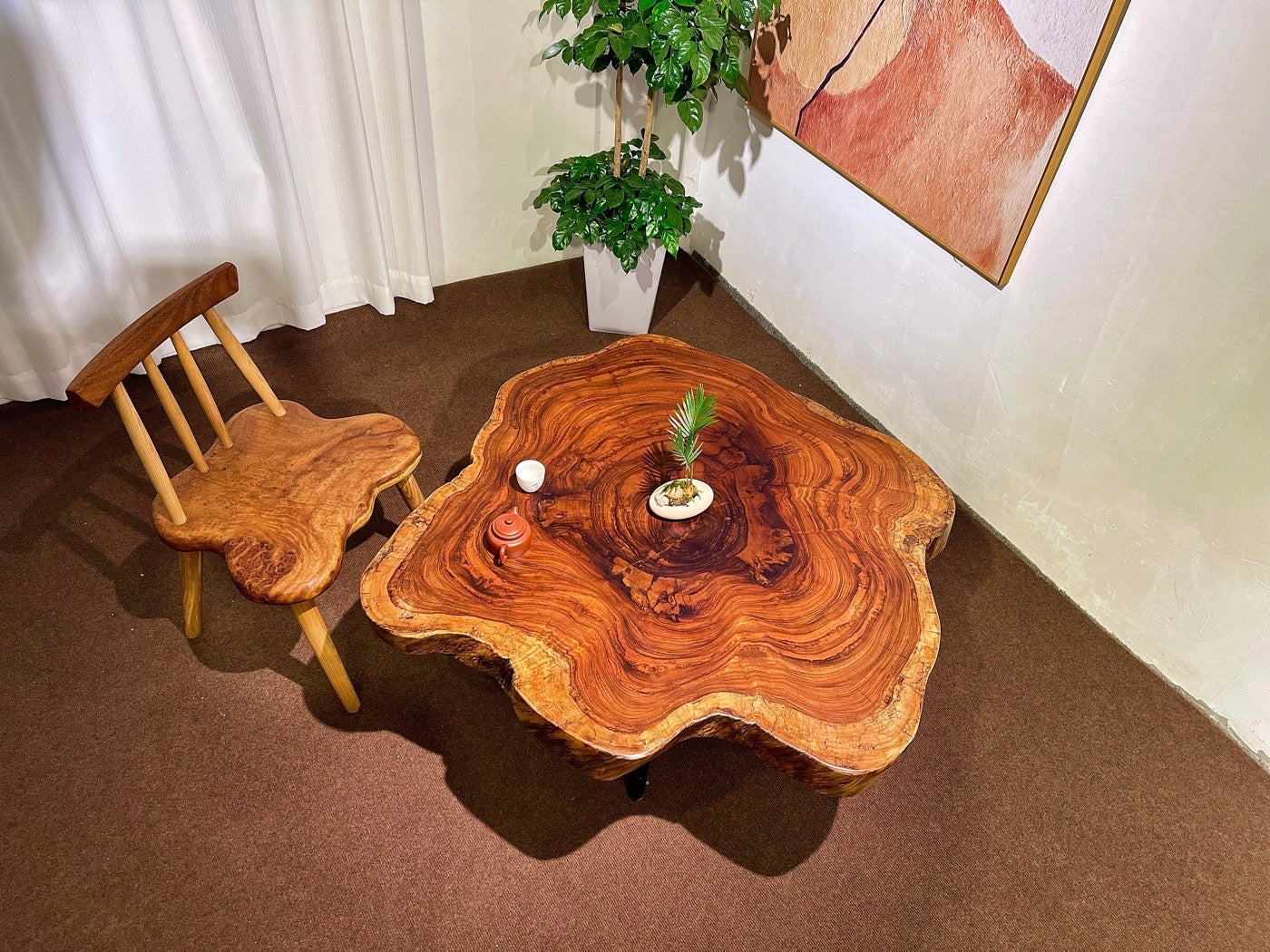 live edge round coffee table, live edge dining table round, round live edge dining table - SlabstudioHongKong