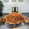 live edge round dining room table, live edge round kitchen table, round live edge table top - SlabstudioHongKong