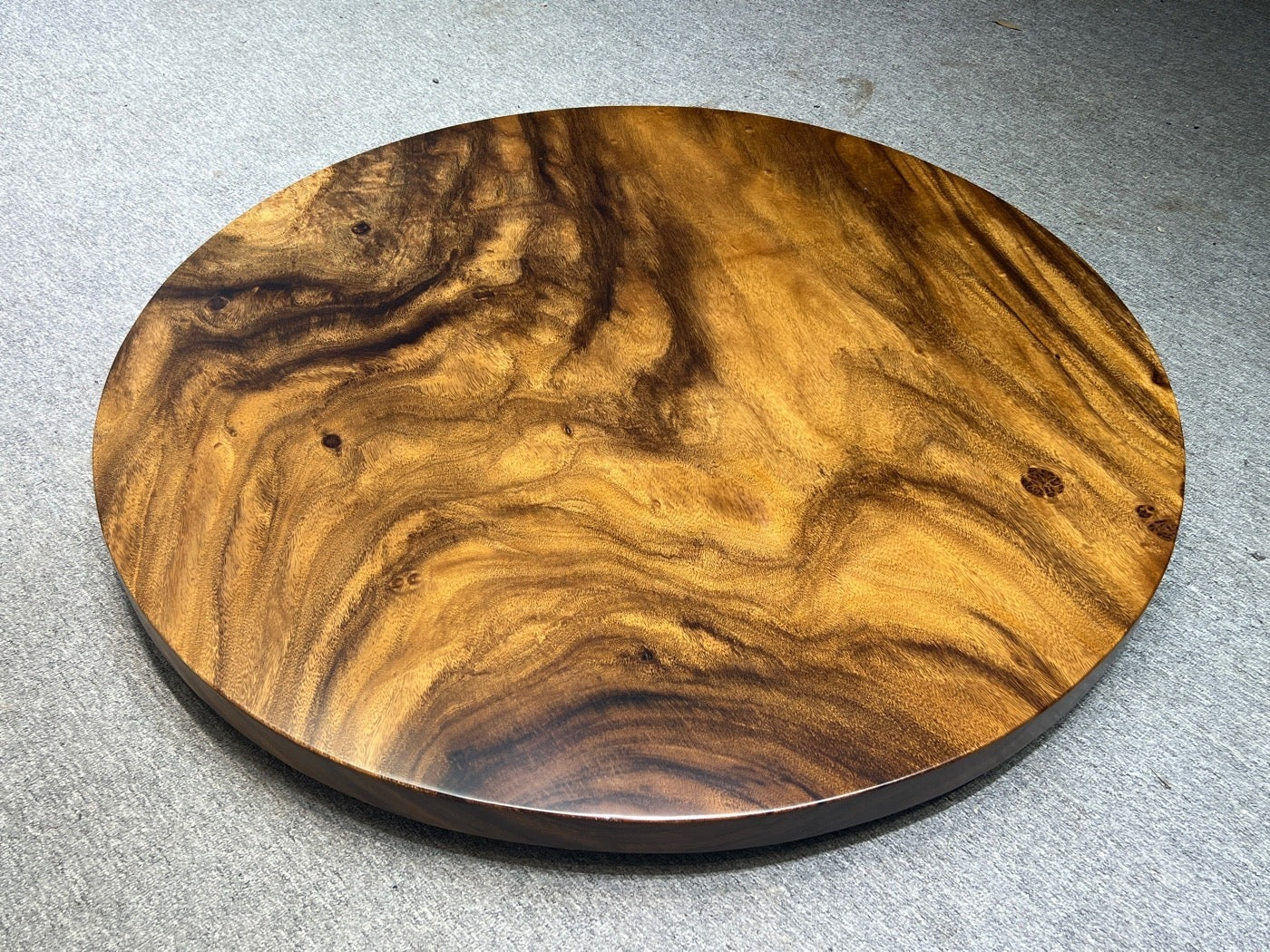 Monkey Pod round dining table wood, round wood side table, coffee table round wood - SlabstudioHongKong
