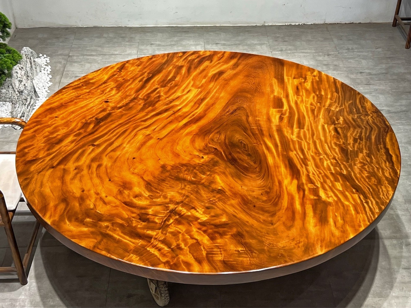 Monkey Pod round wood dining table, south America walnut round wood dining table - SlabstudioHongKong