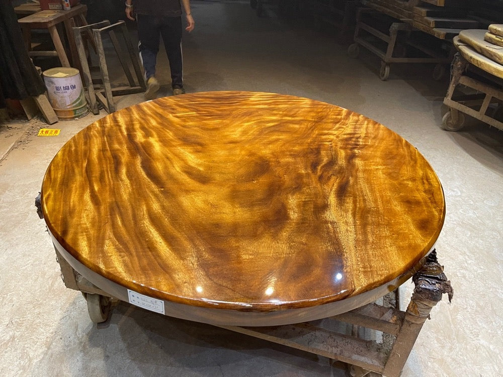 Monkey Pod round wood dining table, south America walnut round wood dining table - SlabstudioHongKong