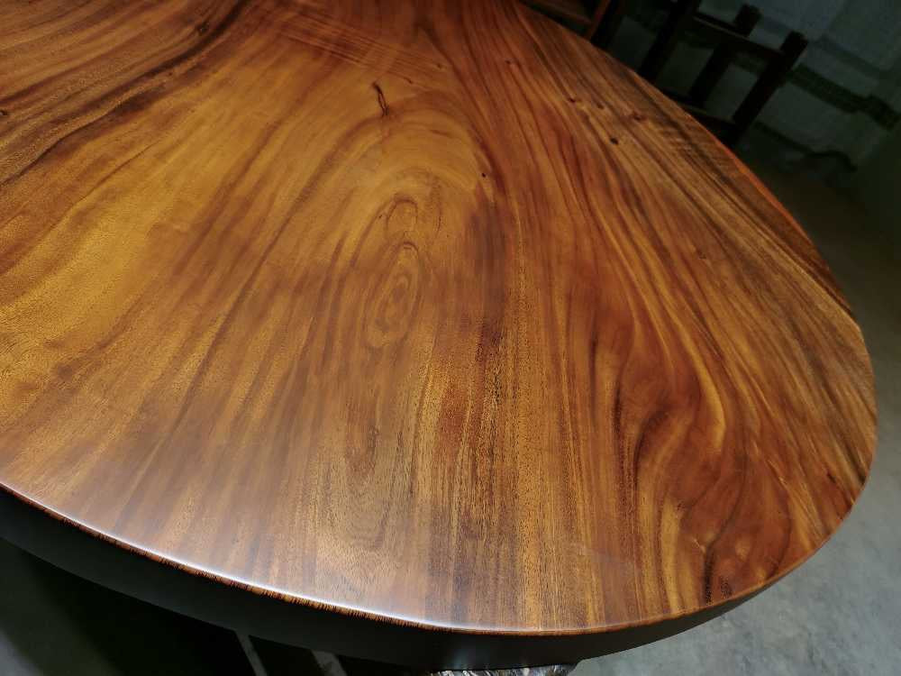 one piece wood round table, 60 wood round table, real wood round table, natural wood round table - SlabstudioHongKong