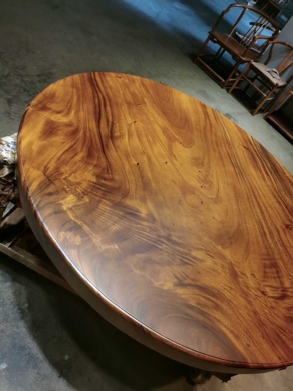 raw wood round table, not oak wood round table, unfinished wood round table tops, live edge wood round table - SlabstudioHongKong