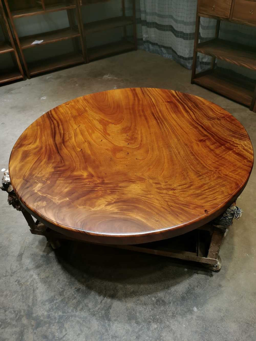 raw wood round table, not oak wood round table, unfinished wood round table tops, live edge wood round table - SlabstudioHongKong
