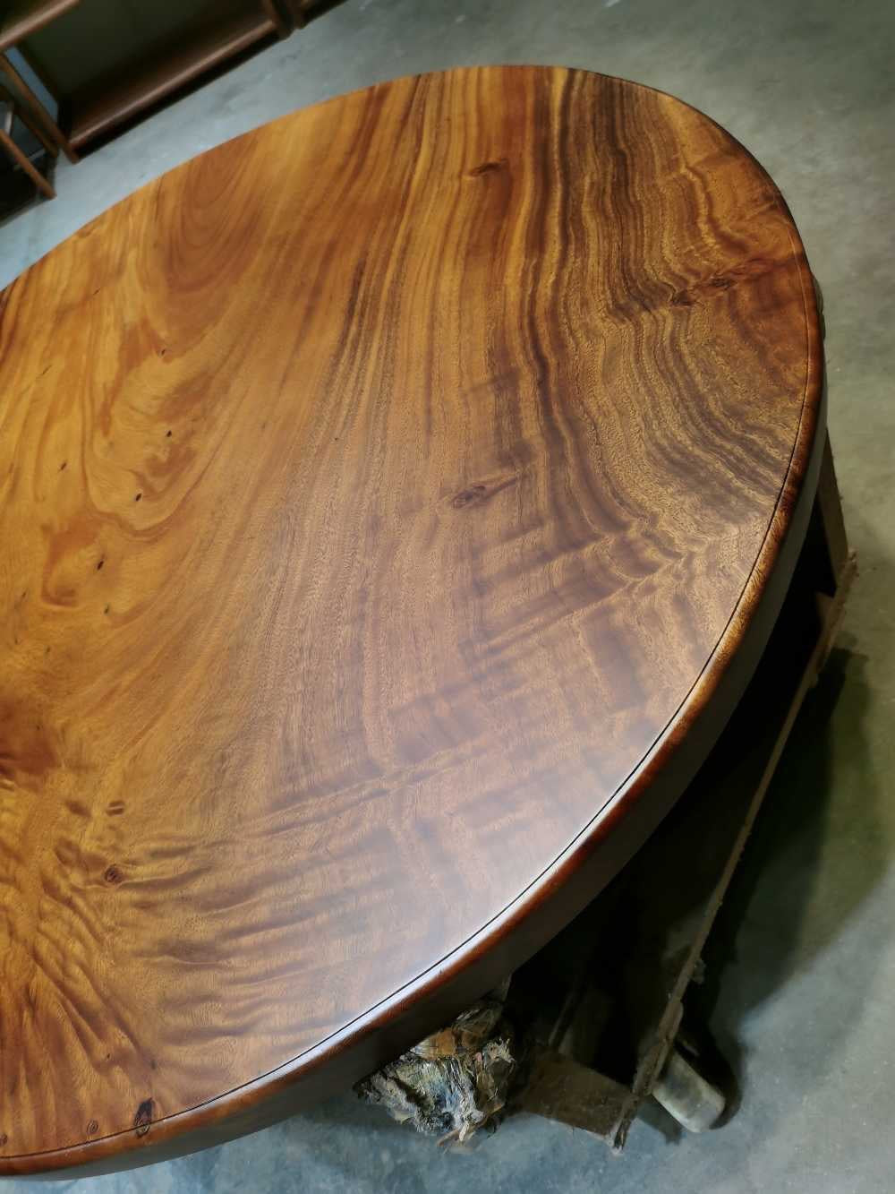raw wood round table, not oak wood round table, unfinished wood round table tops, live edge wood round table - SlabstudioHongKong