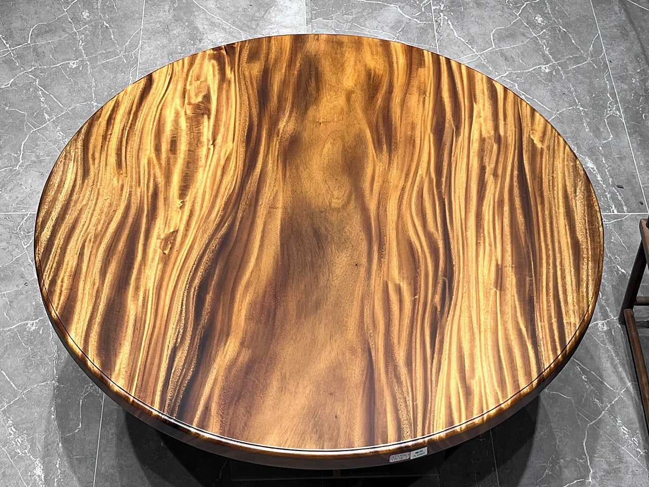 round wood dining table, wood round dining table, round natural wood dining table - SlabstudioHongKong