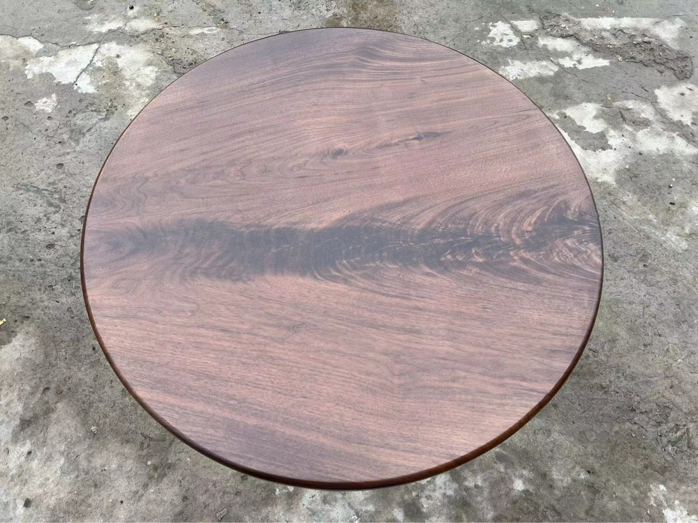 Solid Black walnut round table, one piece wood round table, wood round table and chairs - SlabstudioHongKong