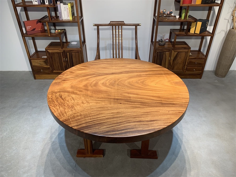 wood round table, round dining table wood, round table wood - SlabstudioHongKong