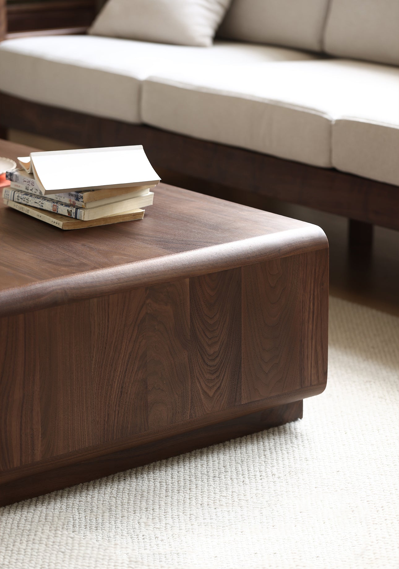 Minimalistic design solid walnut wood coffee table - SlabstudioHongKong